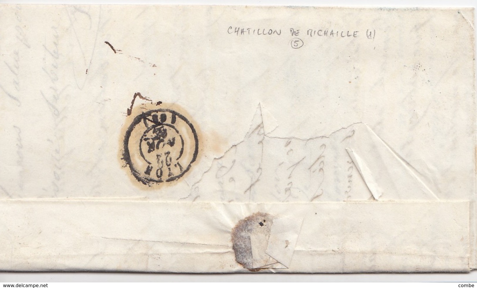 LETTRE . 21 NOV 47. AIN CHATILLON-DE-MICHAILLE. ORIGINE RURALE ROUGE  OR  =  BALLON - 1801-1848: Précurseurs XIX