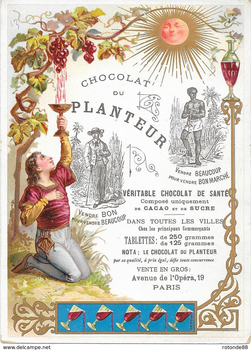 CHOCOLAT  LE PLANTEUR - CARTE GRAND MODELE 13 - Chocolat