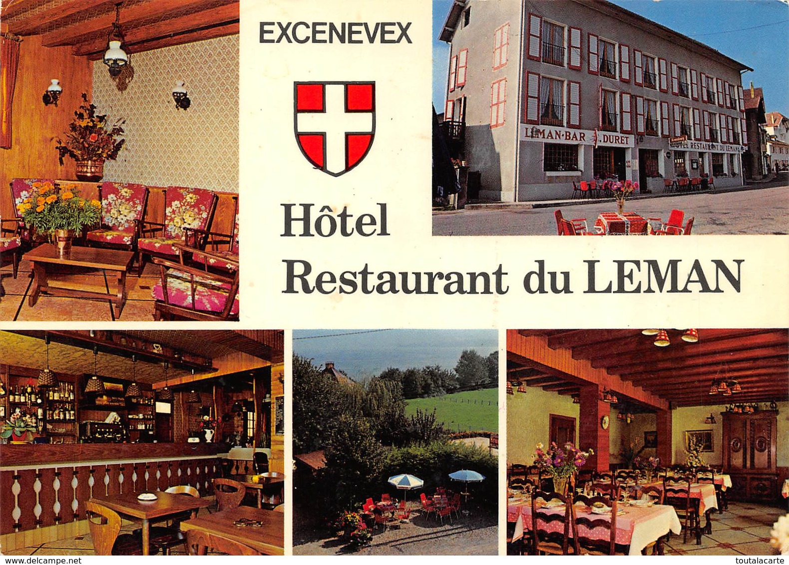 CPSM 74  DOUVAINE HOTEL RESTAURANT DU LEMAN EXCENEVEX    Grand Format 15 X 10,5 - Douvaine