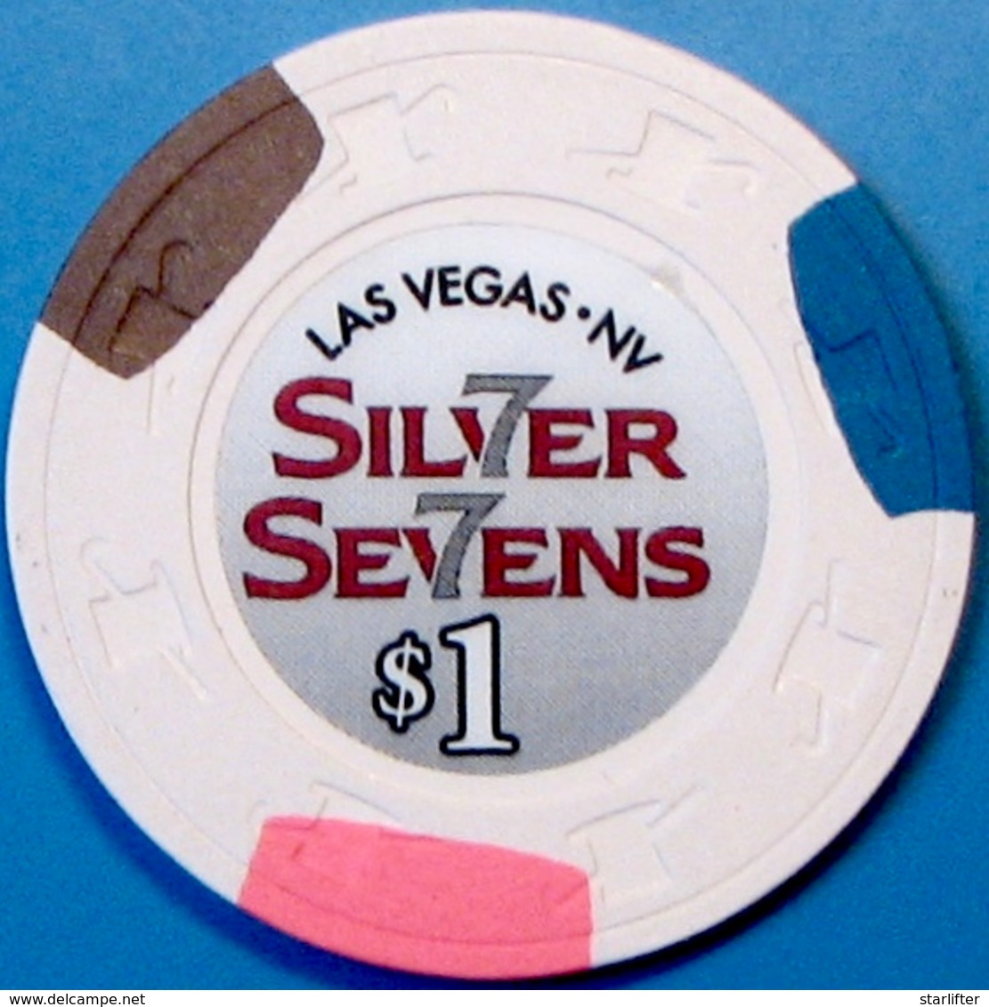 $1 Casino Chip. Silver Sevens, Las Vegas, NV. E49. - Casino