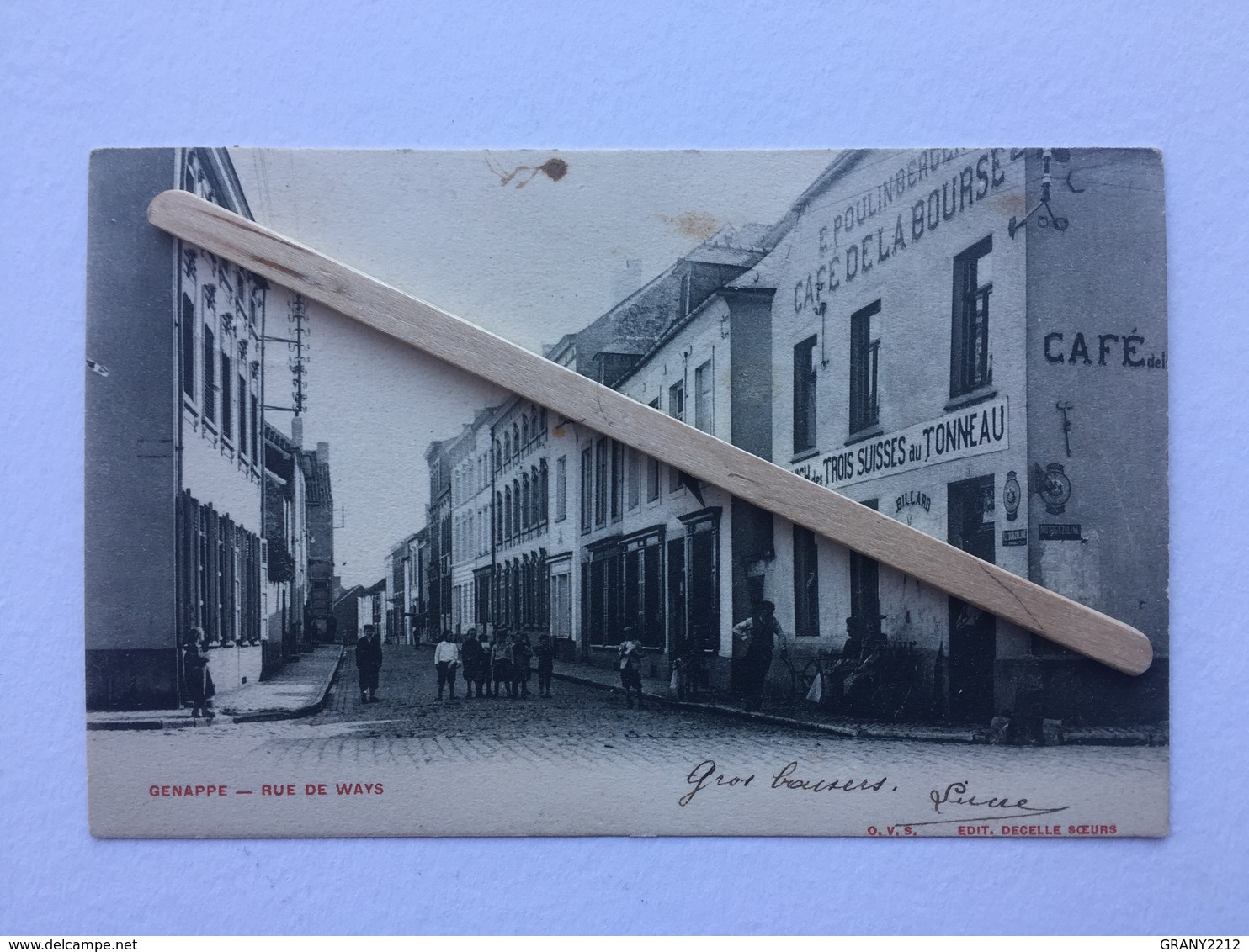 GENAPPE »RUE DE WAYS « Panorama,animation,Café De La Bourse,Munc Des Trois Suisses Au Tonneau (1905)Decelle Sœurs O.V.S - Genappe