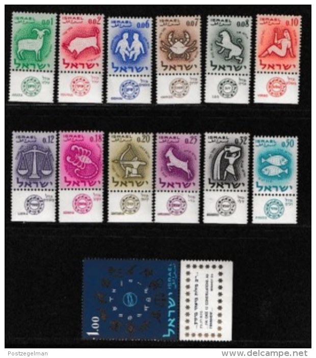 ISRAEL, 1961, Mint Never Hinged Stamp(s), Definitive's 198-210  Scan 17066, With Tab(s) - Unused Stamps (with Tabs)