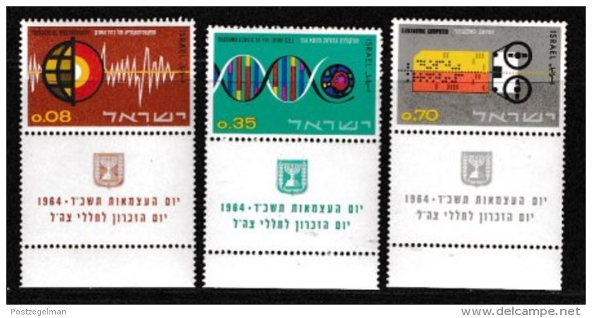 ISRAEL, 1964, Mint Never Hinged Stamp(s), Independence, 275-277,  Scan 17095, With Tab(s) - Unused Stamps (with Tabs)