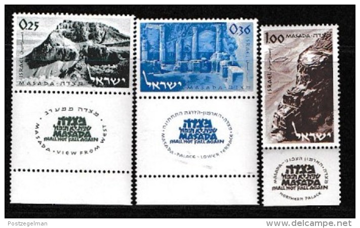 ISRAEL, 1965, Mint Never Hinged Stamp(s), Massada, 291-293,  Scan 17100, With Tab(s) - Unused Stamps (with Tabs)