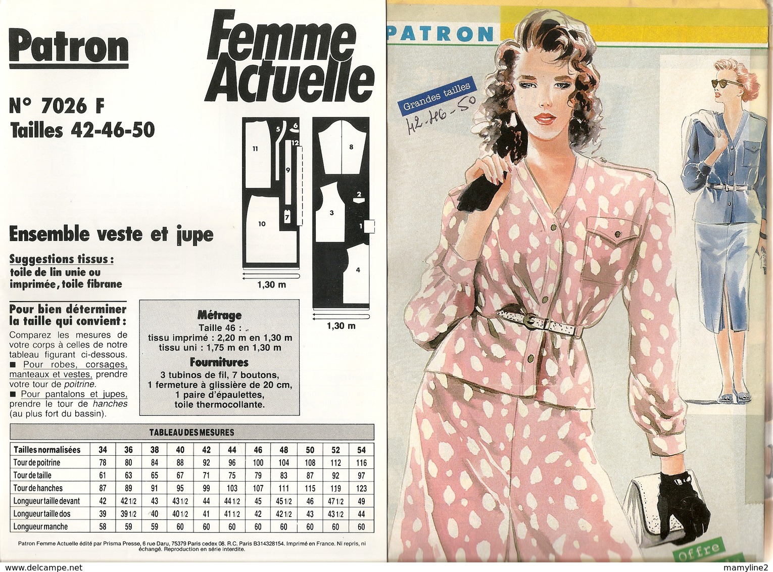 00 Patron  Femme Actuelle Ensemble Veste Et Jupe  - Vintage - Autres & Non Classés