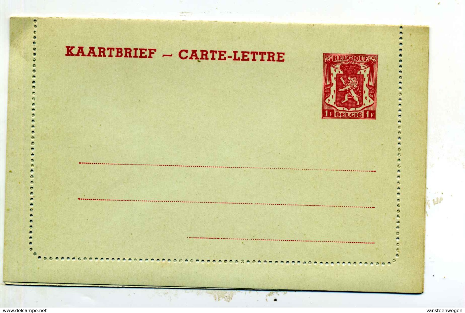 Belgique Carte-lettre 29 NF Neuve - Postbladen