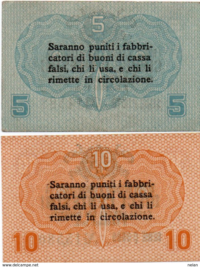 ITALIA -BUONO DI CASSA VENETA DEI PRESTITI-1918-5,10 CENTESIMI P-M1,M2-UNC - Buoni Di Cassa