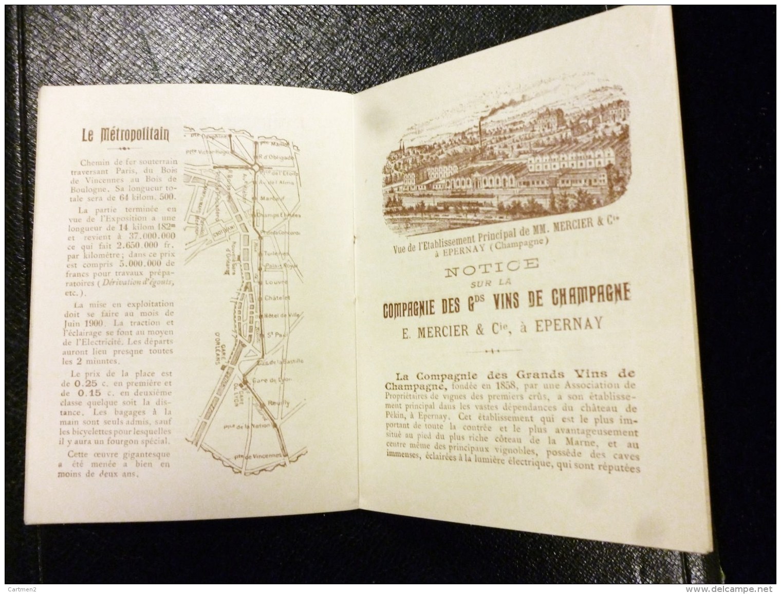 GUIDE DE L'EXPOSITION PARIS 1900 CHAMPAGNE MERCIER 12 PAGES ILLUSTREES PAVILLON + PLAN - Programs