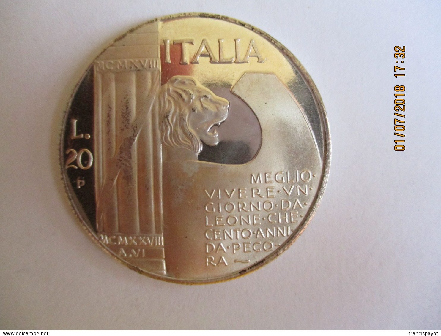 Italia: Medaglia Benito Mussolini - Altri & Non Classificati