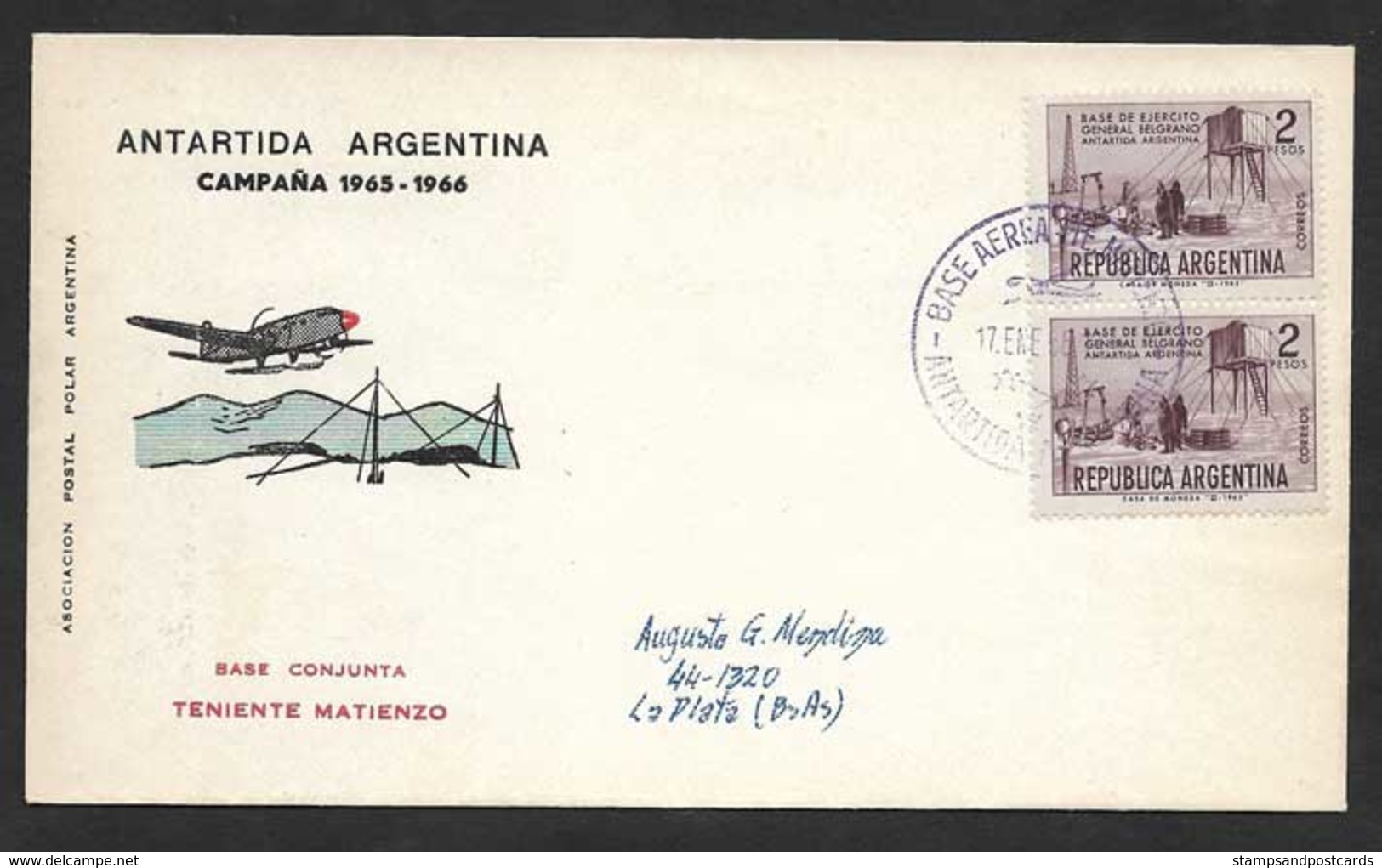 Argentine Base Aerienne Teniente Matienzo Antarctique 1966 Argentina Antartic Aerial Base - Vuelos Polares