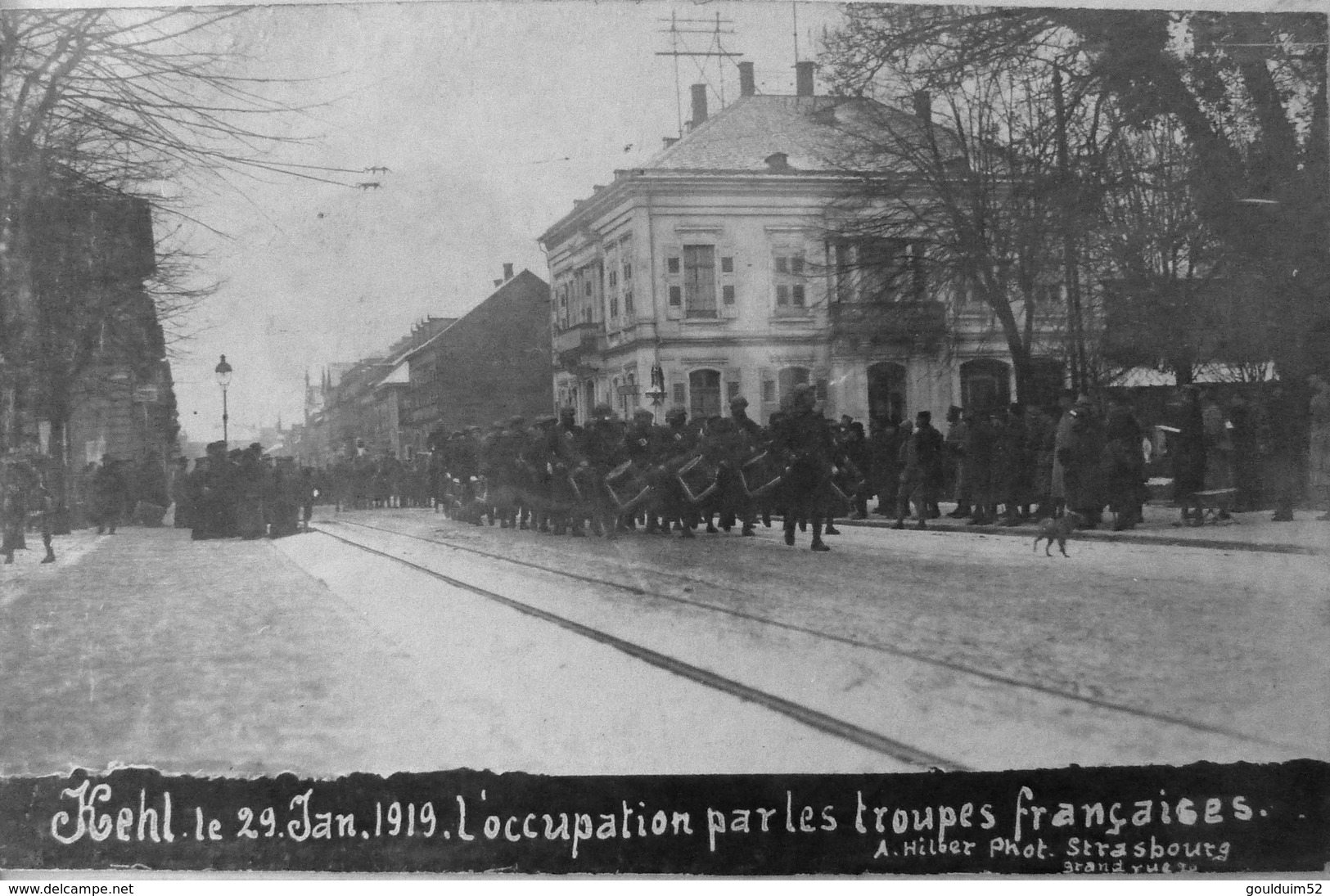 Carte Photo : Kehl Le 29 Jan 1919 L'occupation Par Les Troupes Françaises, Musique Du 8ème Tirailleurs - Kehl