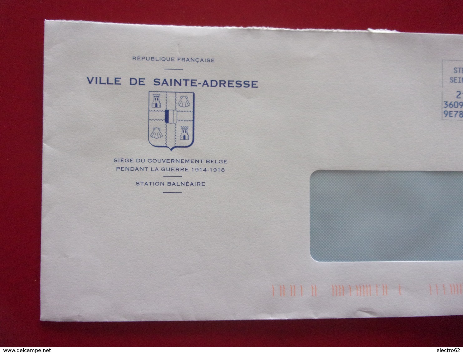 EMA Ville De Sainte-Adresse  Seine Maritime Siége Du Gouvernement Belge Pendant La Guerre 1914-1918 - EMA (Empreintes Machines à Affranchir)