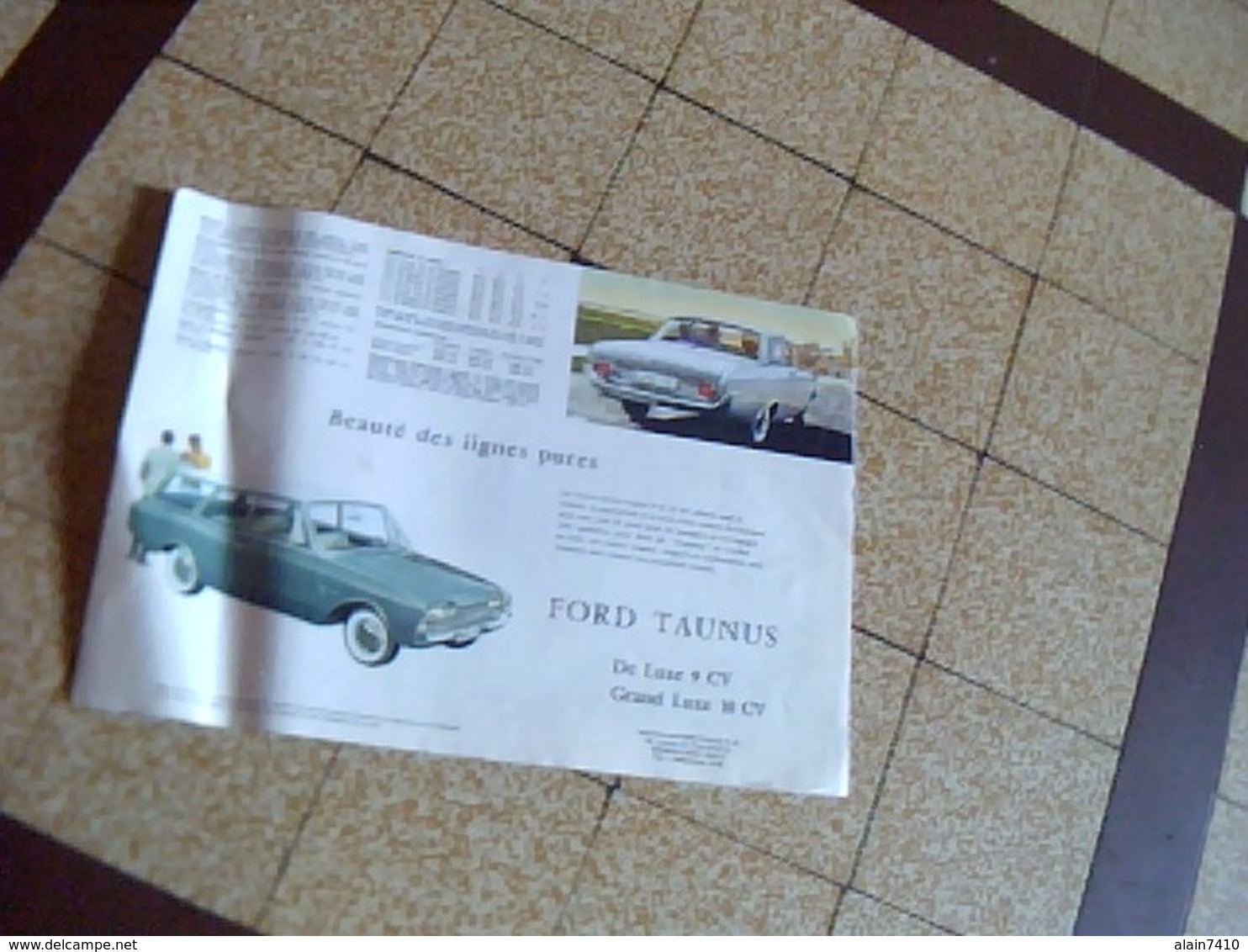 Publicité  Automobile Catalogue 3  Pages Ford Taunus De Luxe  17 M  Modeles 9 &10 Cv - Publicités