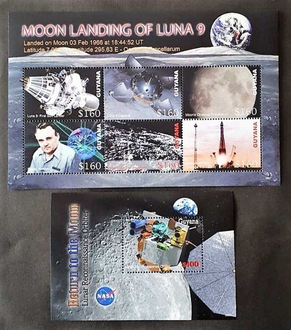 Guyana 2006** Mi.klb.7839/44 + Bl.802. Moon Landing Of Luna 9 MNH [13;38,47] - Space