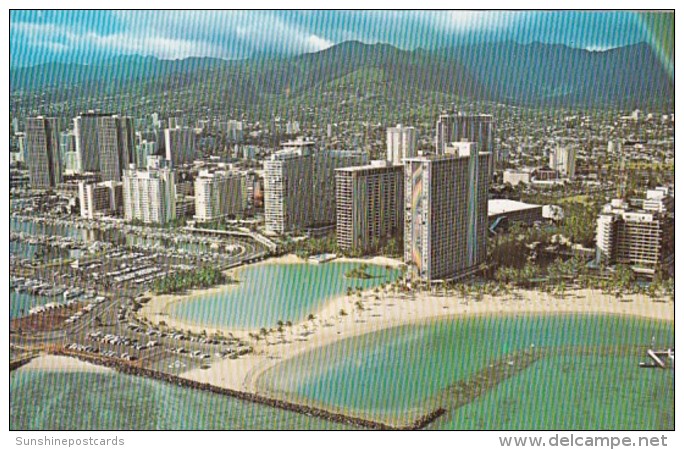 Hawaii Waikiki Beach And Ala Wai Yacht Basin Aerial View - Oahu