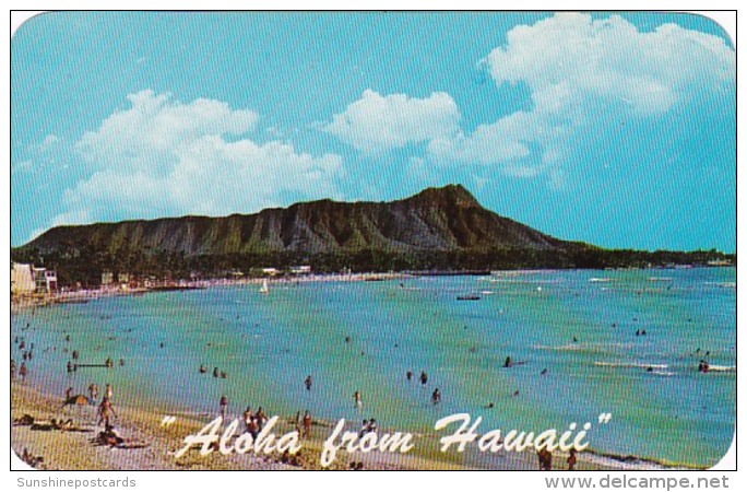 Hawaii Aloha Showing Waikiki Beach And Diamond Head - Oahu