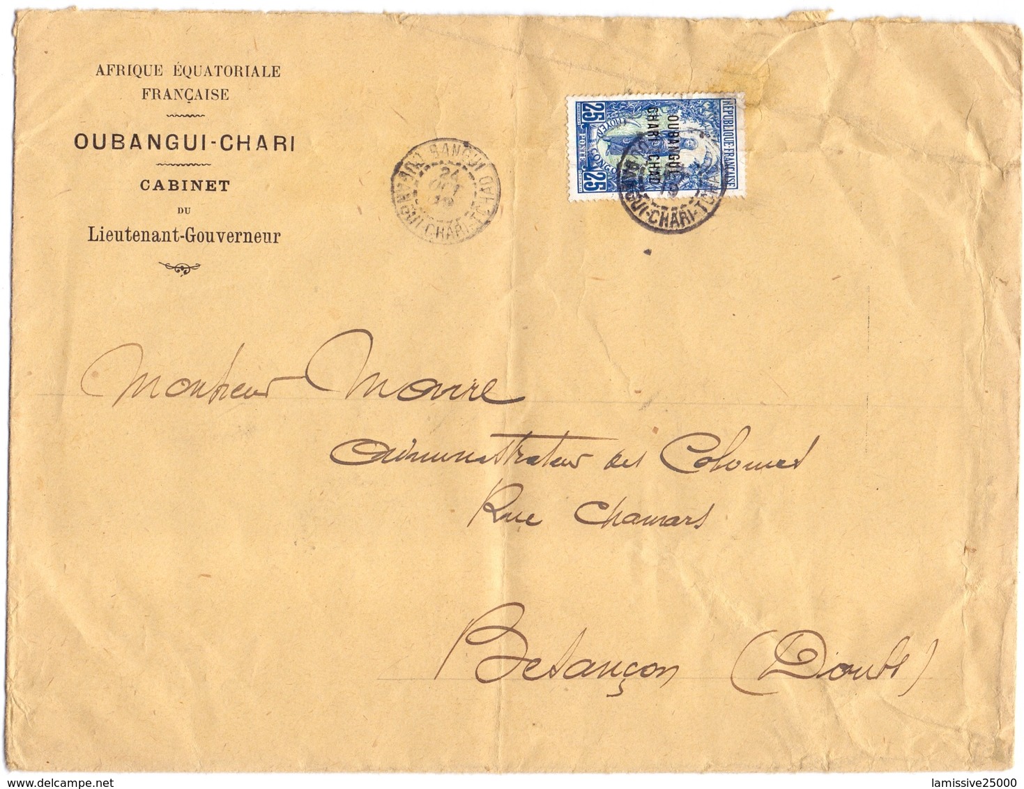 Oubangui Chari Lettre De Bangui Pour Besancon Doubs - Cartas & Documentos