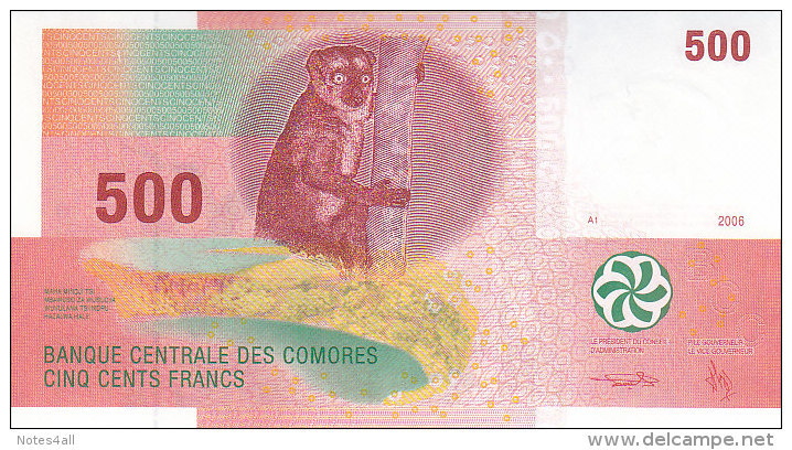 COMOROS 500 FRANCS 2006 P-15a UNC */* - Comores