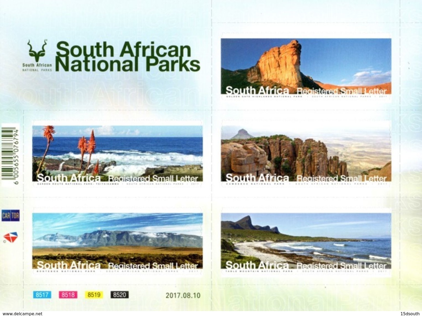 South Africa - 2017 National Parks Sheet (**) - Nuovi