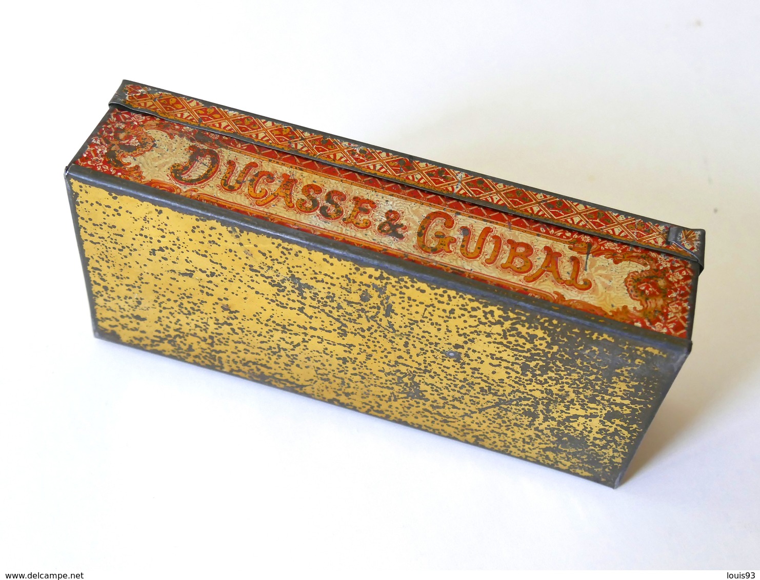 "DUCASSE & GUIBAL" Manufacture De Biscuits, Nantes. Boite (vide) Métal Lithographié. - Boîtes