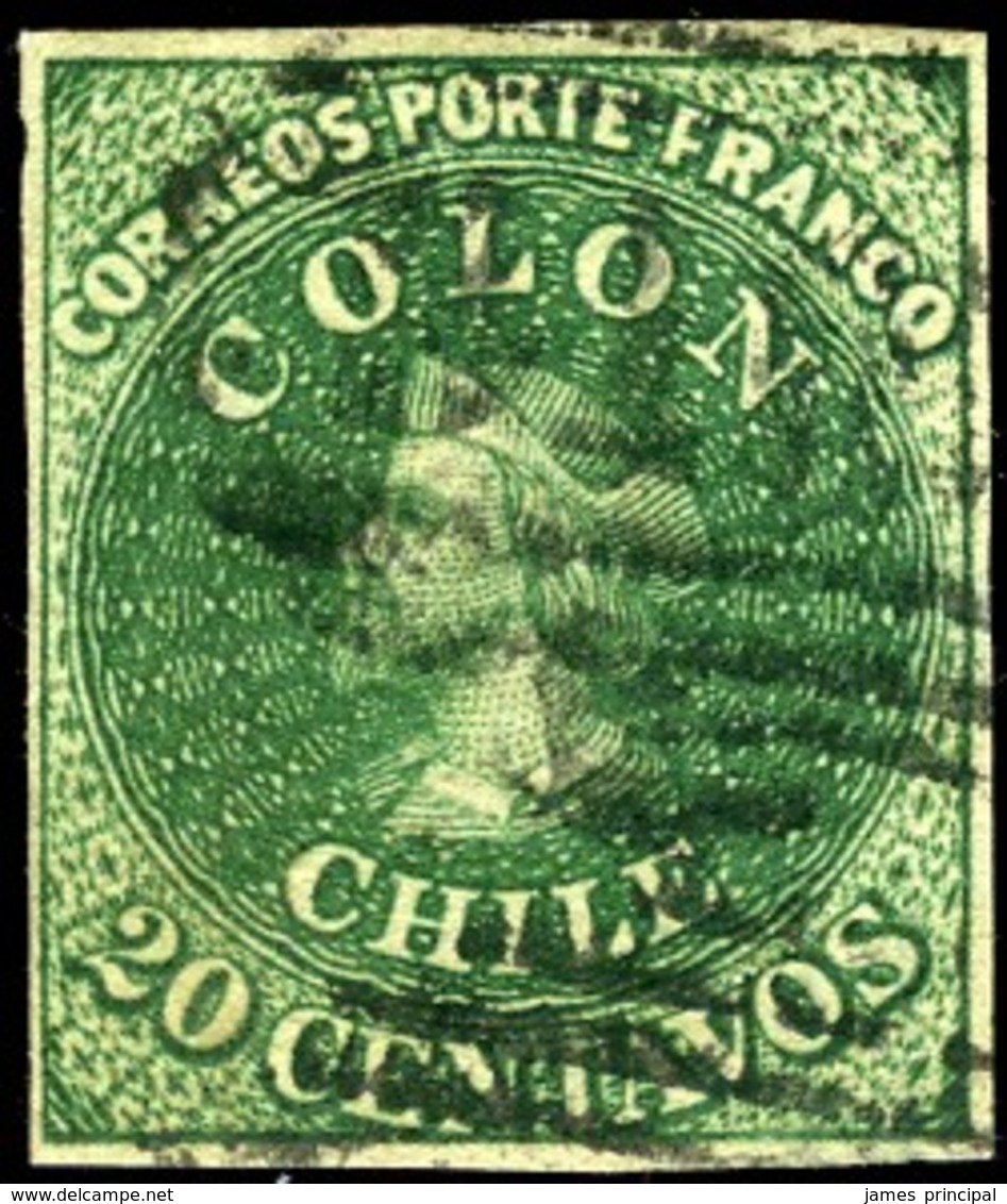 Chile. Sc #13. Used. Small Thin. - Chili