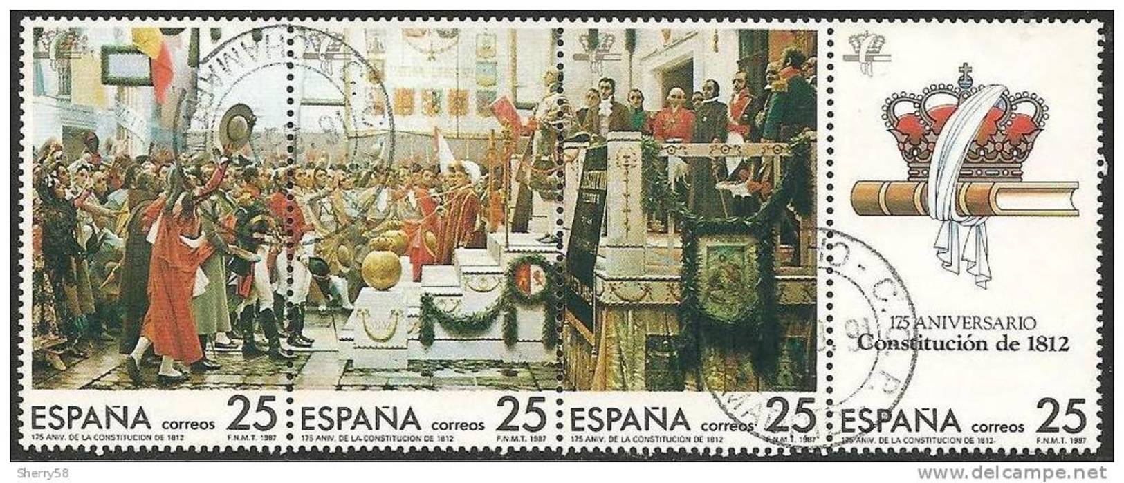 1987-ED. 2887a90-EN TIRA-CONSTITUCION DE 1812-USADO - Usados