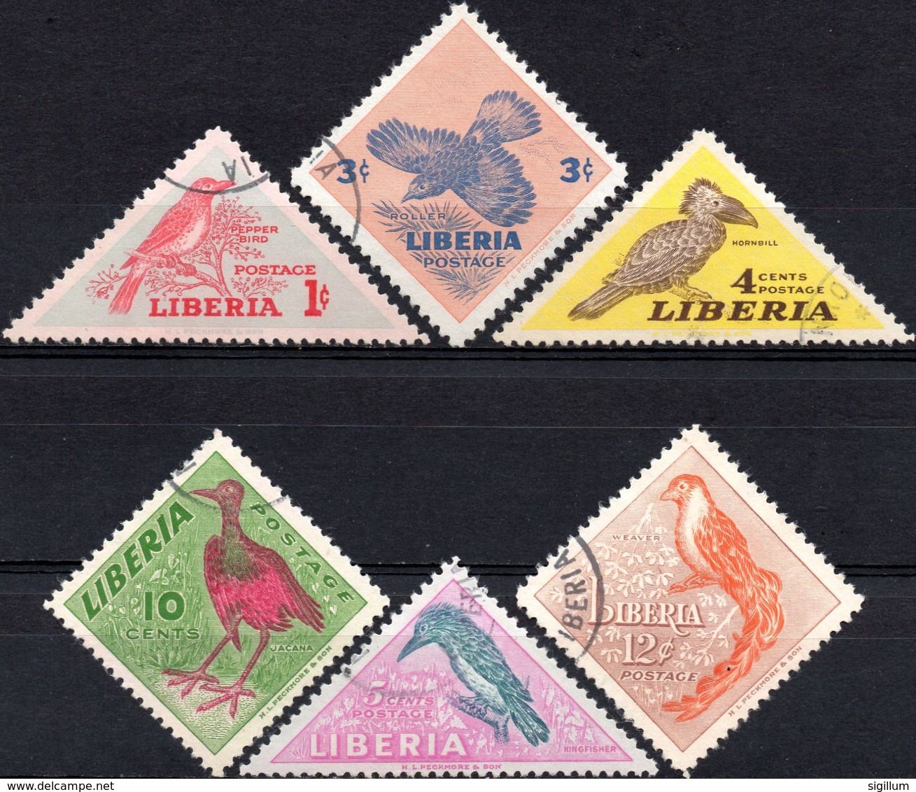 LIBERIA 1953 - FAUNA, UCCELLI - SERIE COMPLETA USATA - Liberia