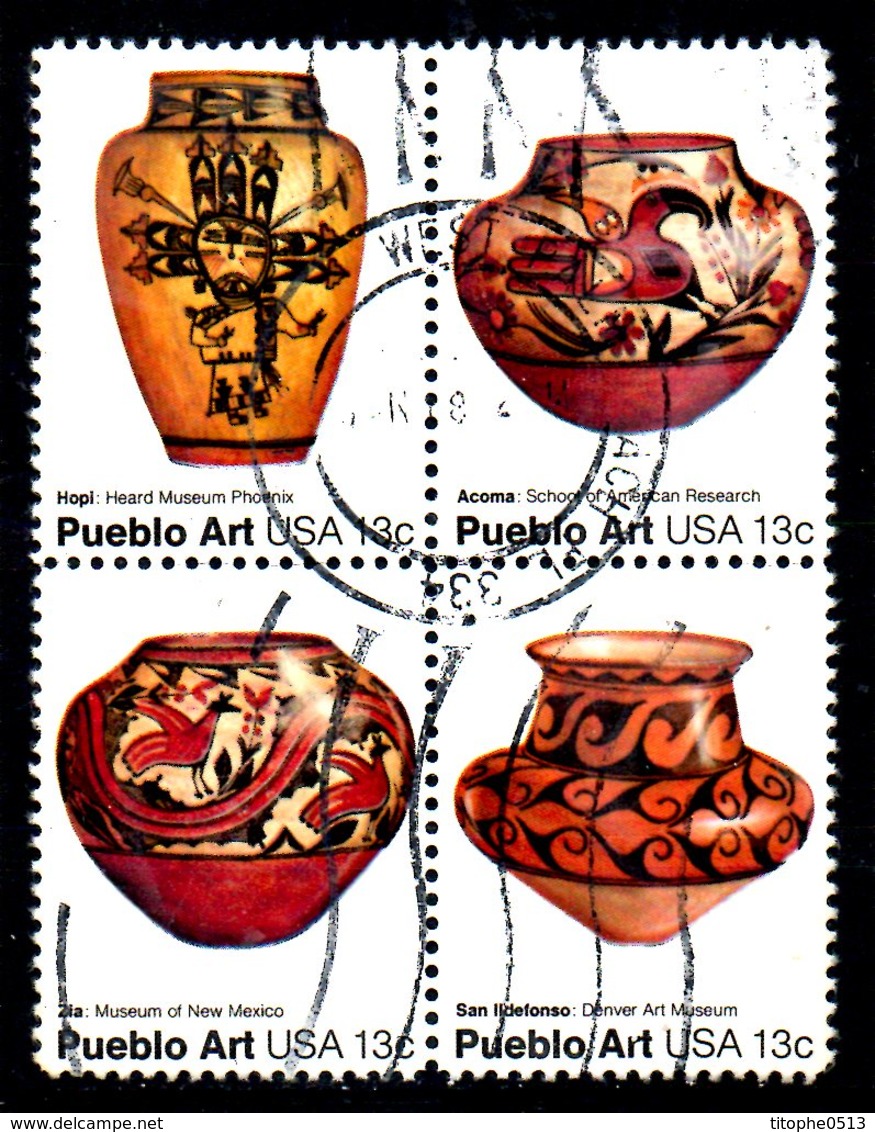 USA. N°1152-5 De 1977 Oblitérés. Poterie Des Indiens Pueblo. - American Indians