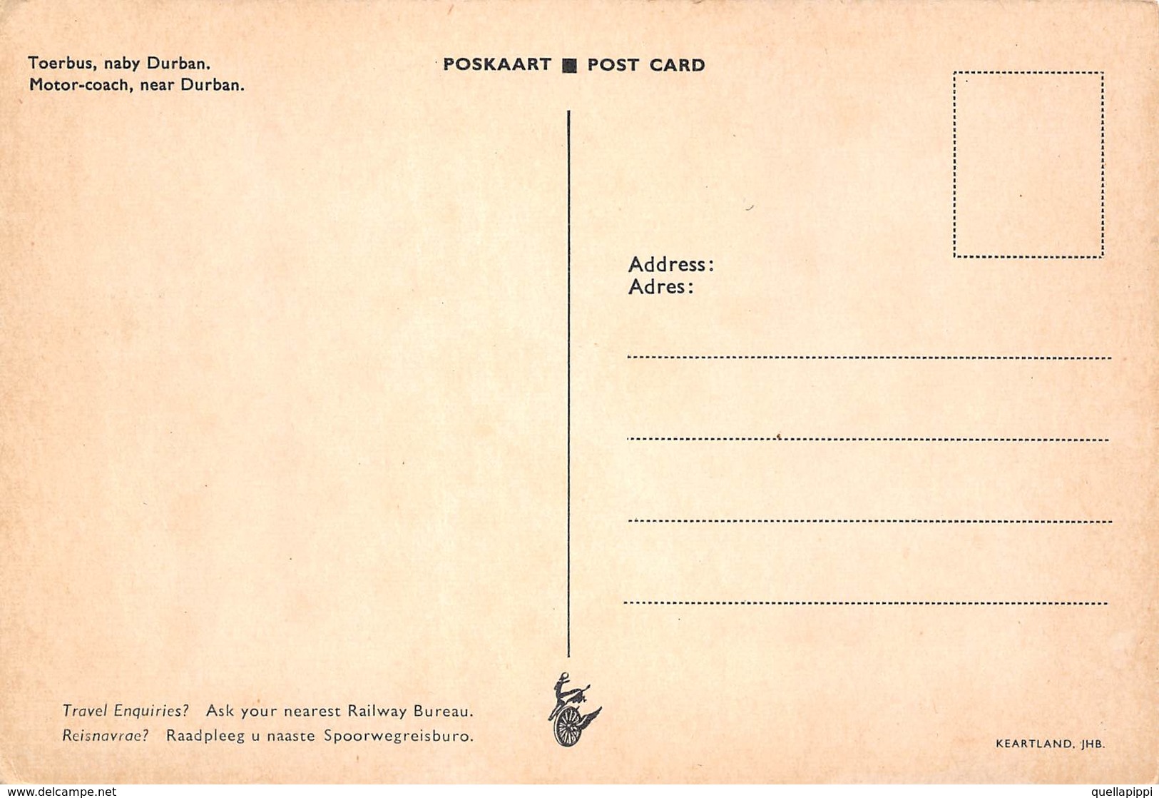 07929 "REPUBLIEK VAN SUID AFRIKA - TOERBUS - NABY DURBAN" ANIMATA, BUS '50 - CART. ORIG. NON SPED. - Zuid-Afrika