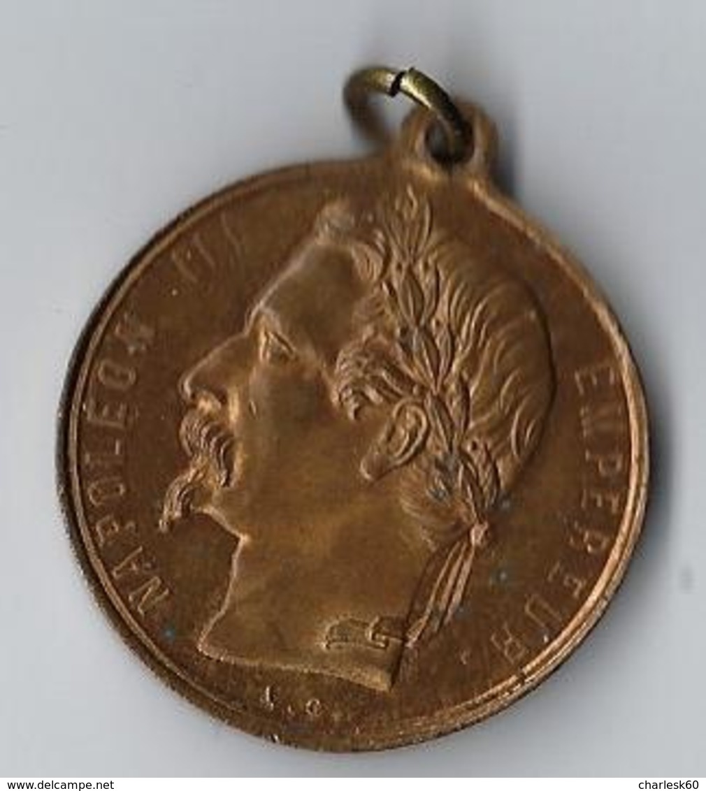 France SECOND EMPIRE Médaille Du Mariage De L’empereur Napoléon III Et De L’impératrice Eugénie - Monarchia / Nobiltà