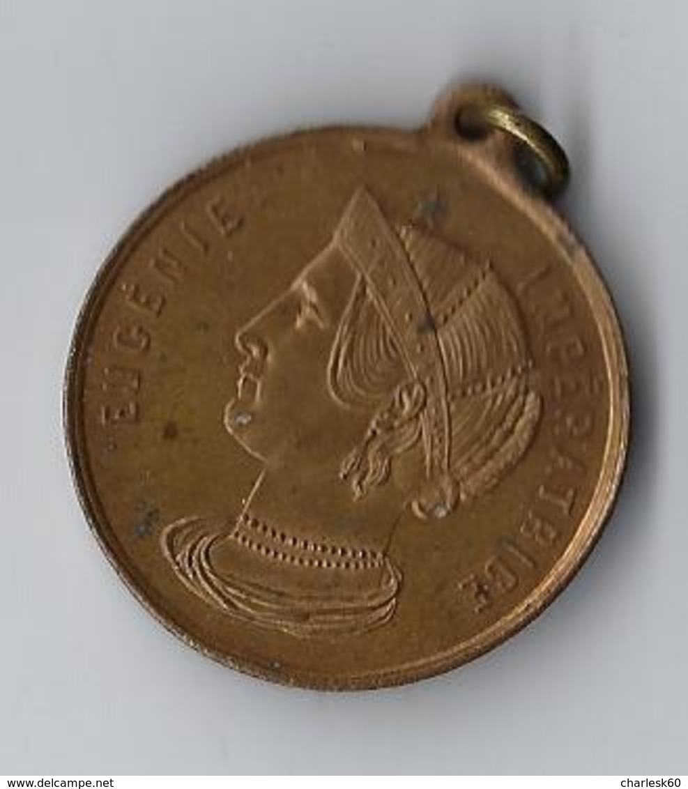 France SECOND EMPIRE Médaille Du Mariage De L’empereur Napoléon III Et De L’impératrice Eugénie - Monarquía / Nobleza