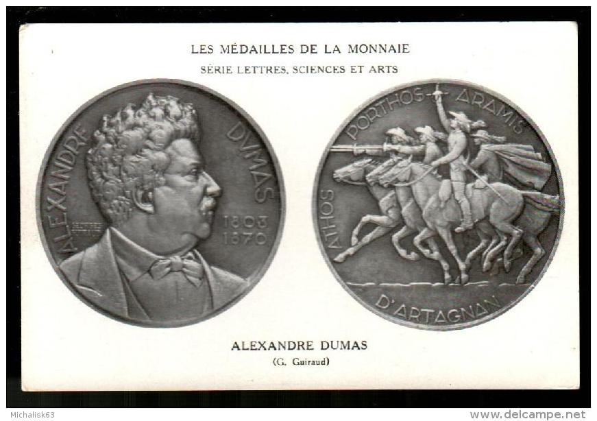 3TF 311  CPA - PARIS - LES MEDAILLES DE LA MONNAIE - ALEXANDRE DUMAS - Coins (pictures)