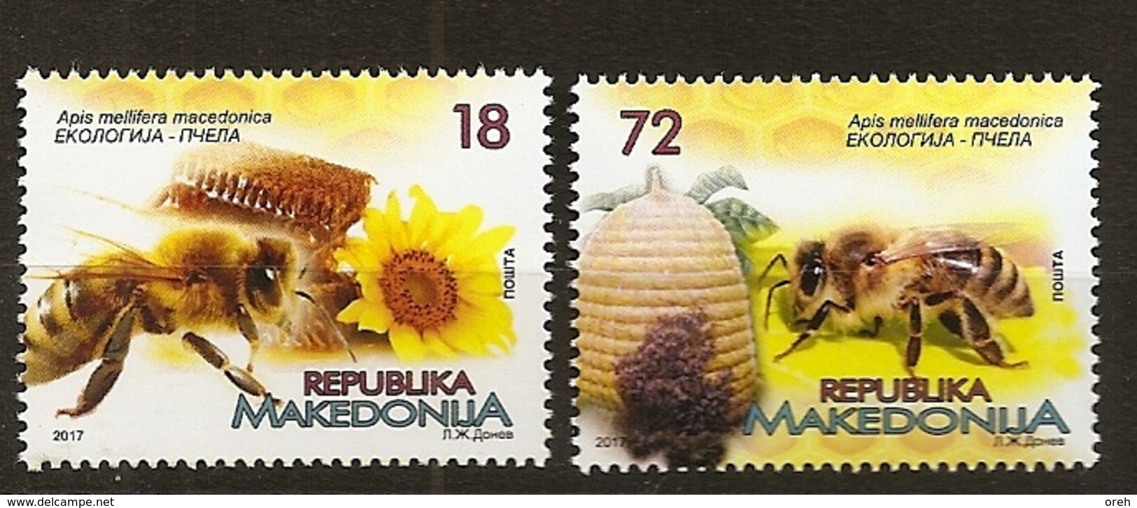 MACEDONIA 2017,FAUNA,HONEYBEES,HONEY,BEE,,,MNH - North Macedonia