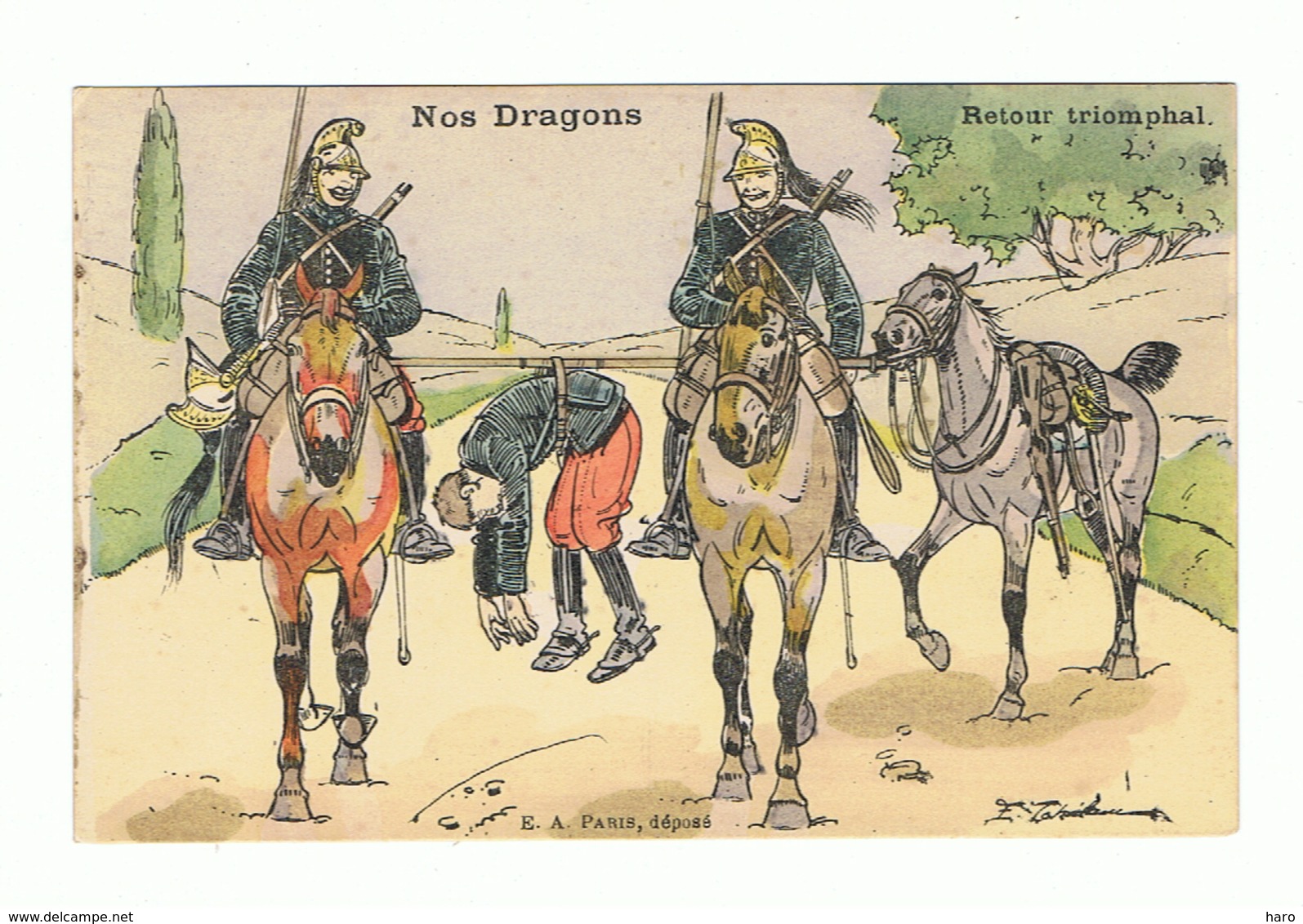 "Nos Dragons " - Retour Triomphal - Humour - Illustrateur Ernest Thélem - Armée Française (fr62) - Altri & Non Classificati