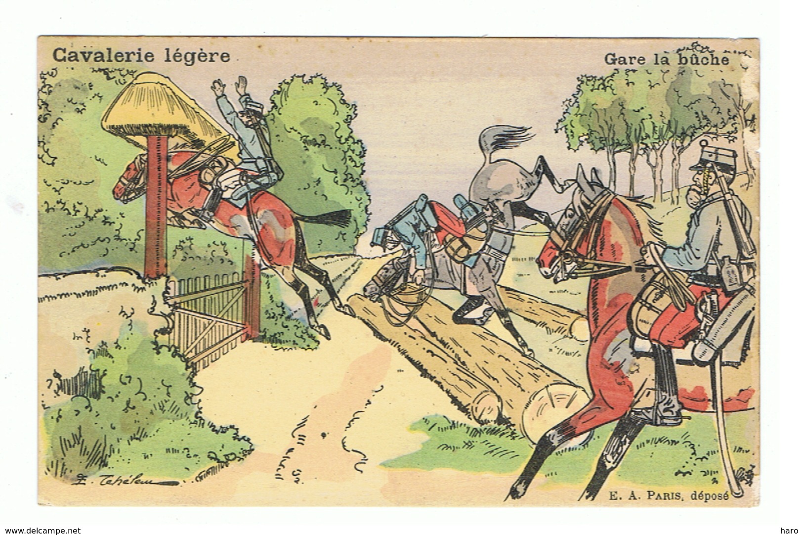 "Cavalerie Légère " - Gare à La Bûche - Humour - Illustrateur Ernest Thélem - Armée Française (fr62) - Autres & Non Classés