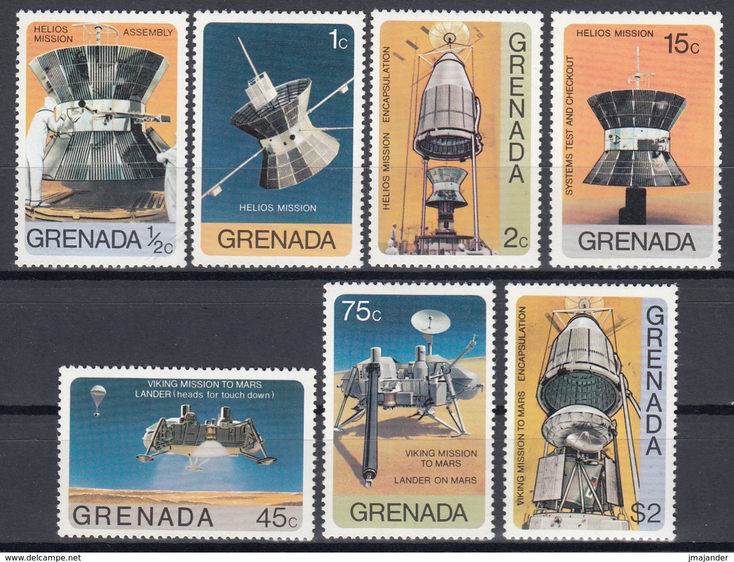 Grenada 1976 - Viking And Helios Space Missions - Mi 790-796 ** MNH - América Del Norte