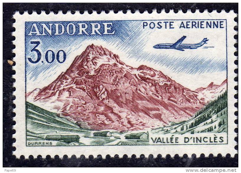 Andorre PA N° 6  XX Avion Caravelle : 3 F.  Sans Charnière TB - Airmail