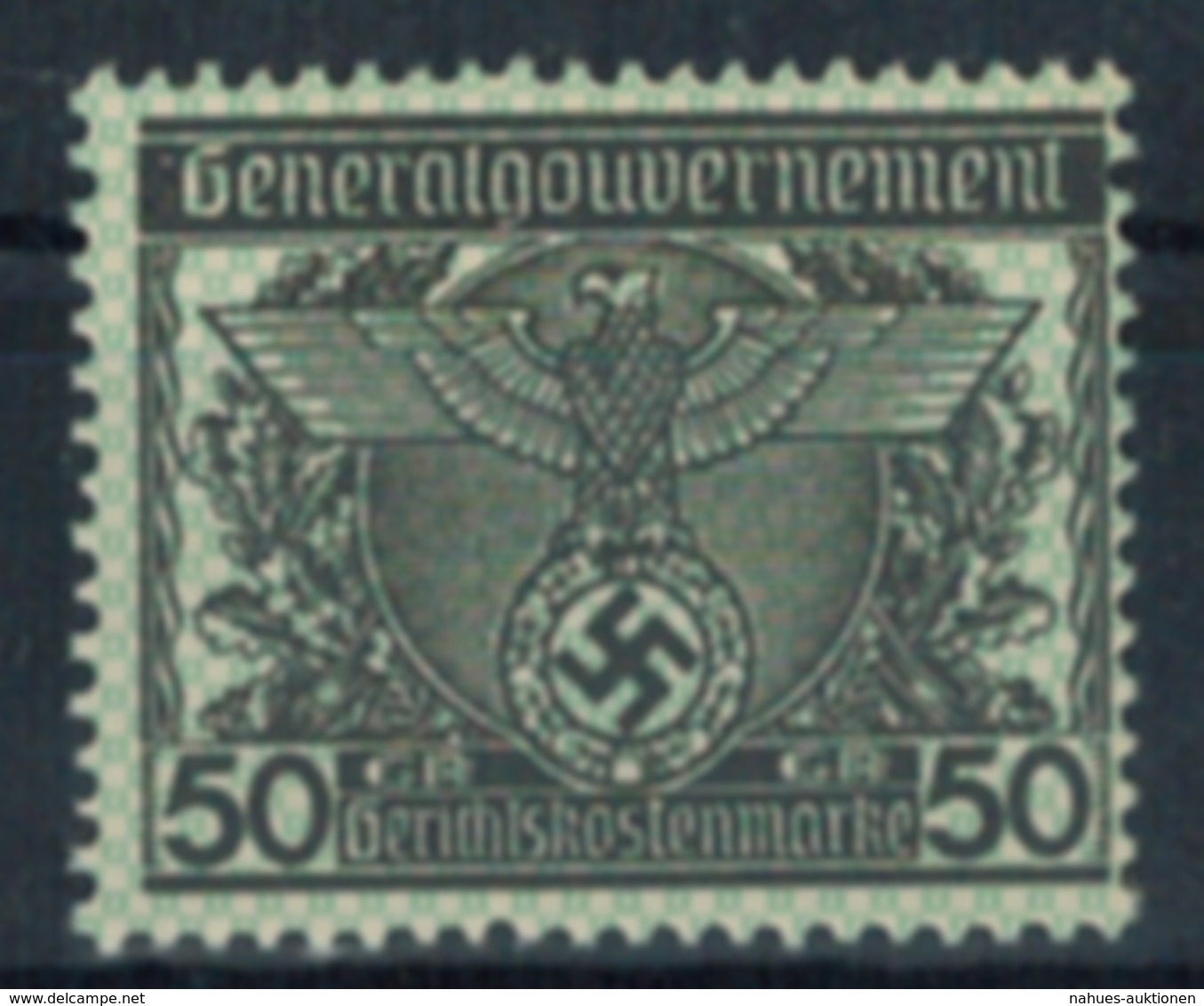 Deutsches Reich Vignette Generalgouvernement 50 Gr. Gerichtskostenmarke Postfr. - Sin Clasificación