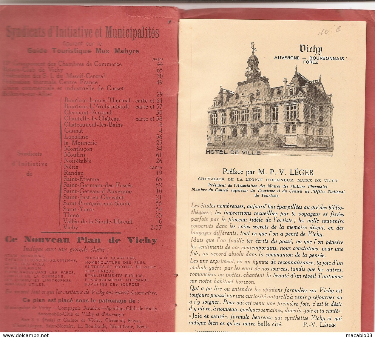 03 Allier :  Vichy  Guide Et Plan Exact  Max. Mabyre Géographe - Cuadernillos Turísticos