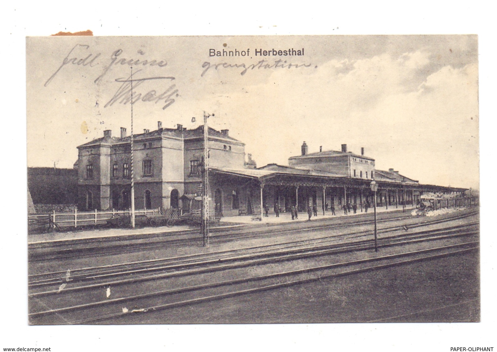 B 4710 LONTZEN - HERBESTHAL, Bahnhof,1917, Deutsche Feldpost, 3. Kampfgeschwader - Lontzen