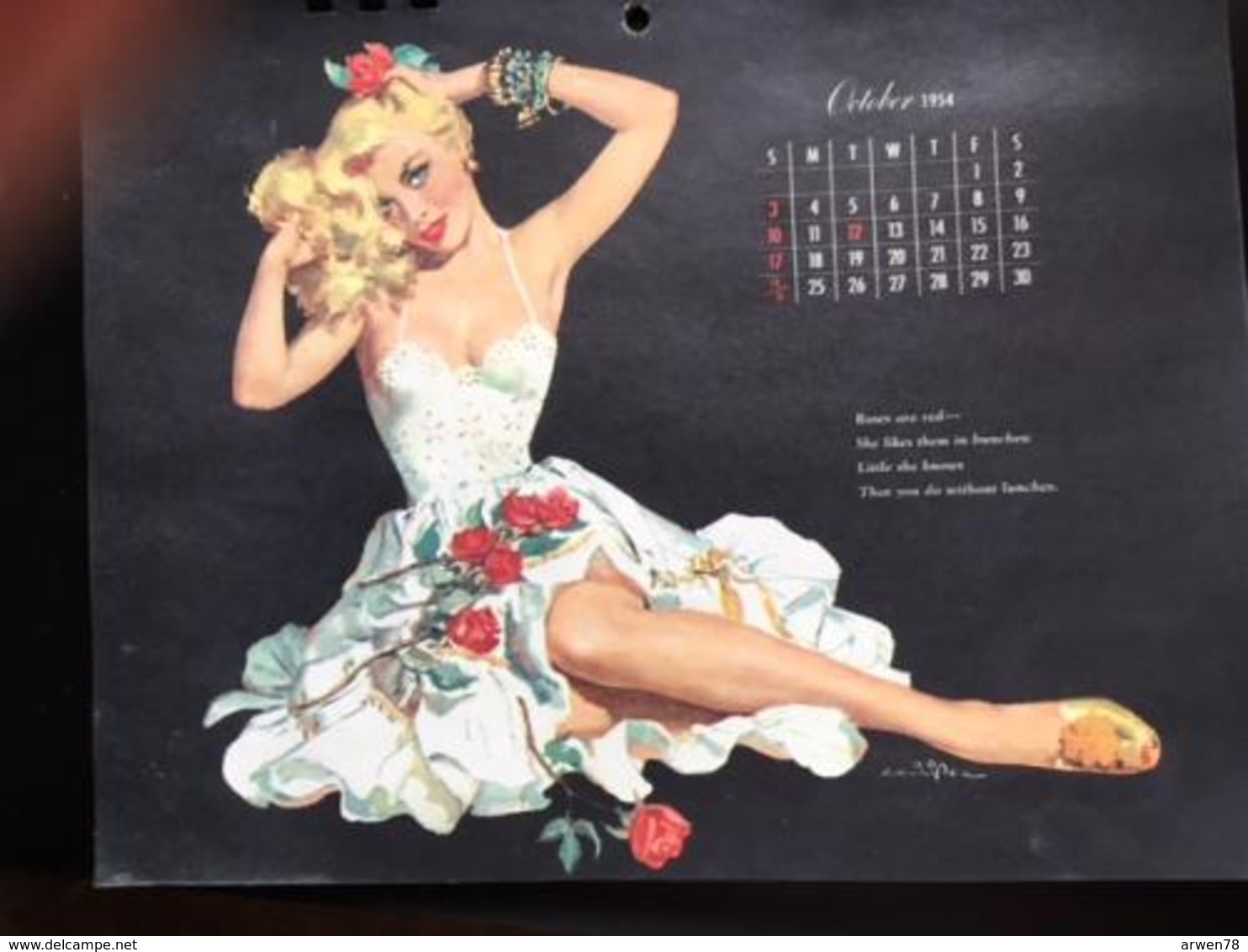 calendrier 1954 pin up par chiriaka complet de ses 12 mois tous en photo