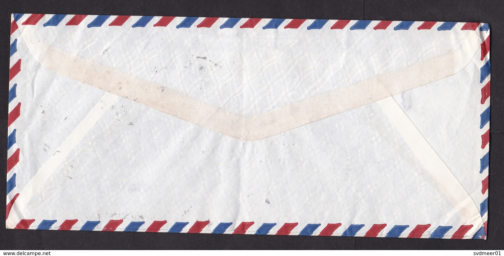 Nigeria: Airmail Cover To Netherlands, 3 Imperforated Stamps, Post Office, Cut-out From Stationery? (traces Of Use) - Nigeria (1961-...)