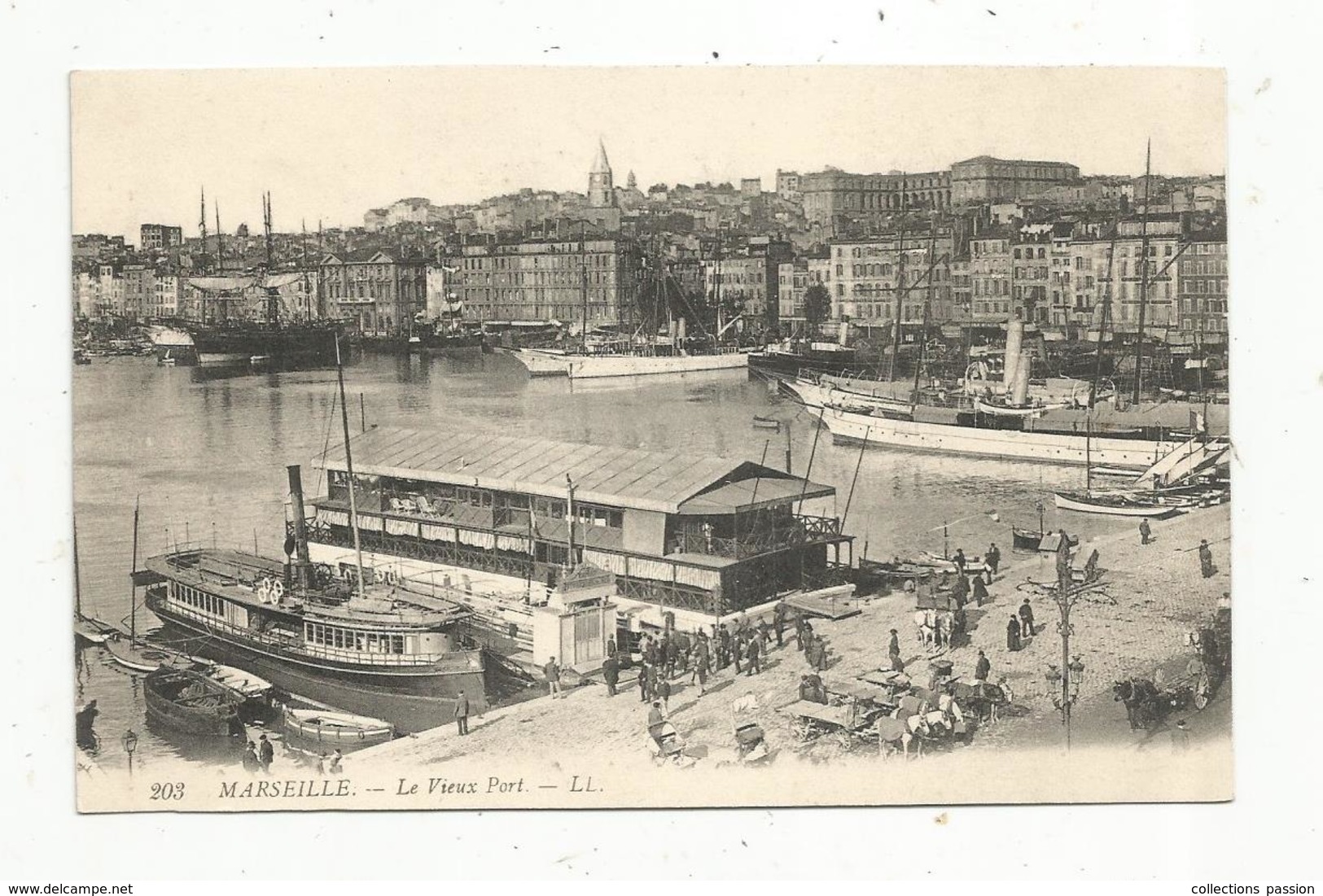 Cp , 13 , MARSEILLE ,le Vieux Port , Bateaux , Vierge , Ed. LL , N° 203 - Old Port, Saint Victor, Le Panier