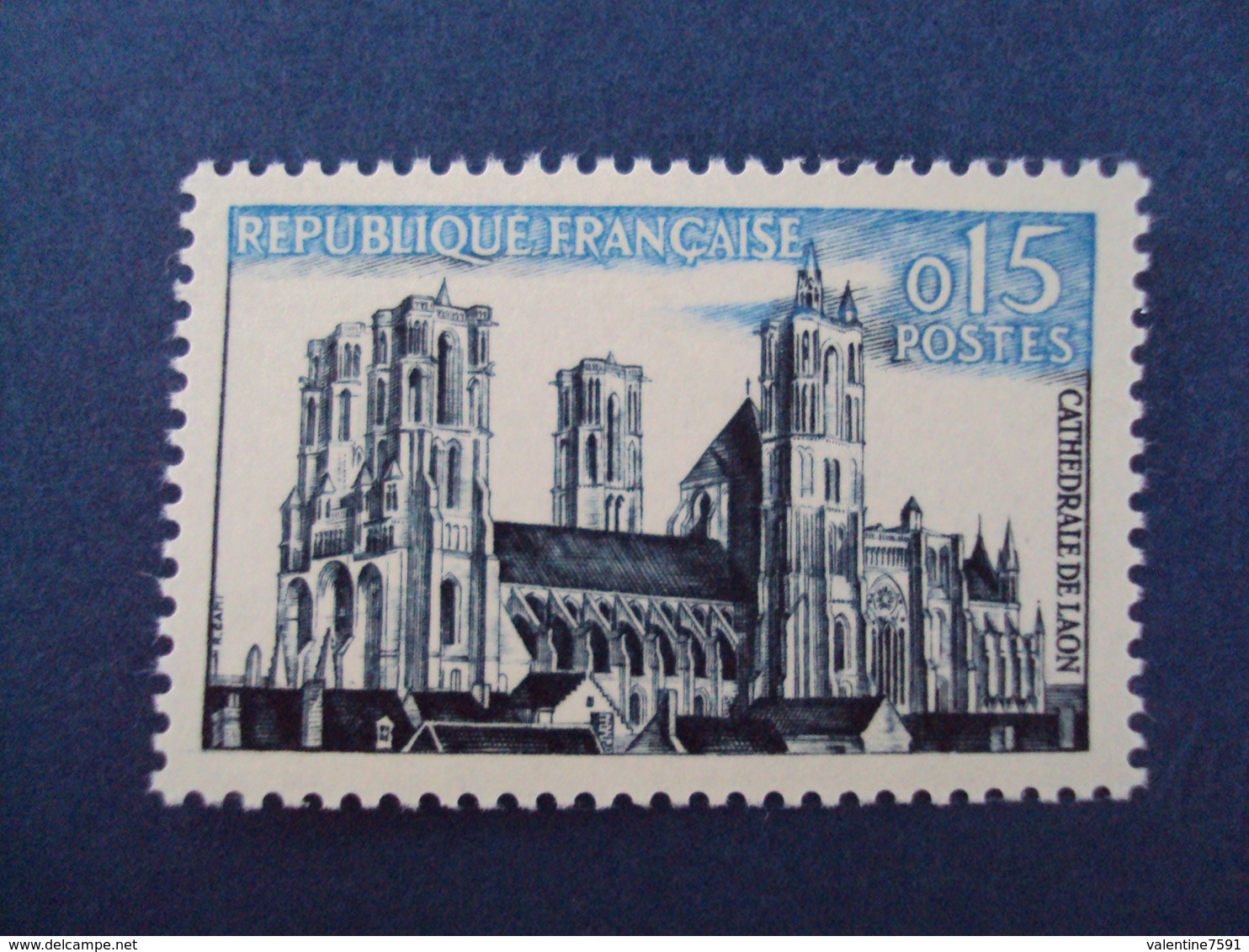 1960- Timbre N°   1235 - Série Touristique " Cathédrale De LAON"    Cote 0.50      Net 0.15 - Unused Stamps