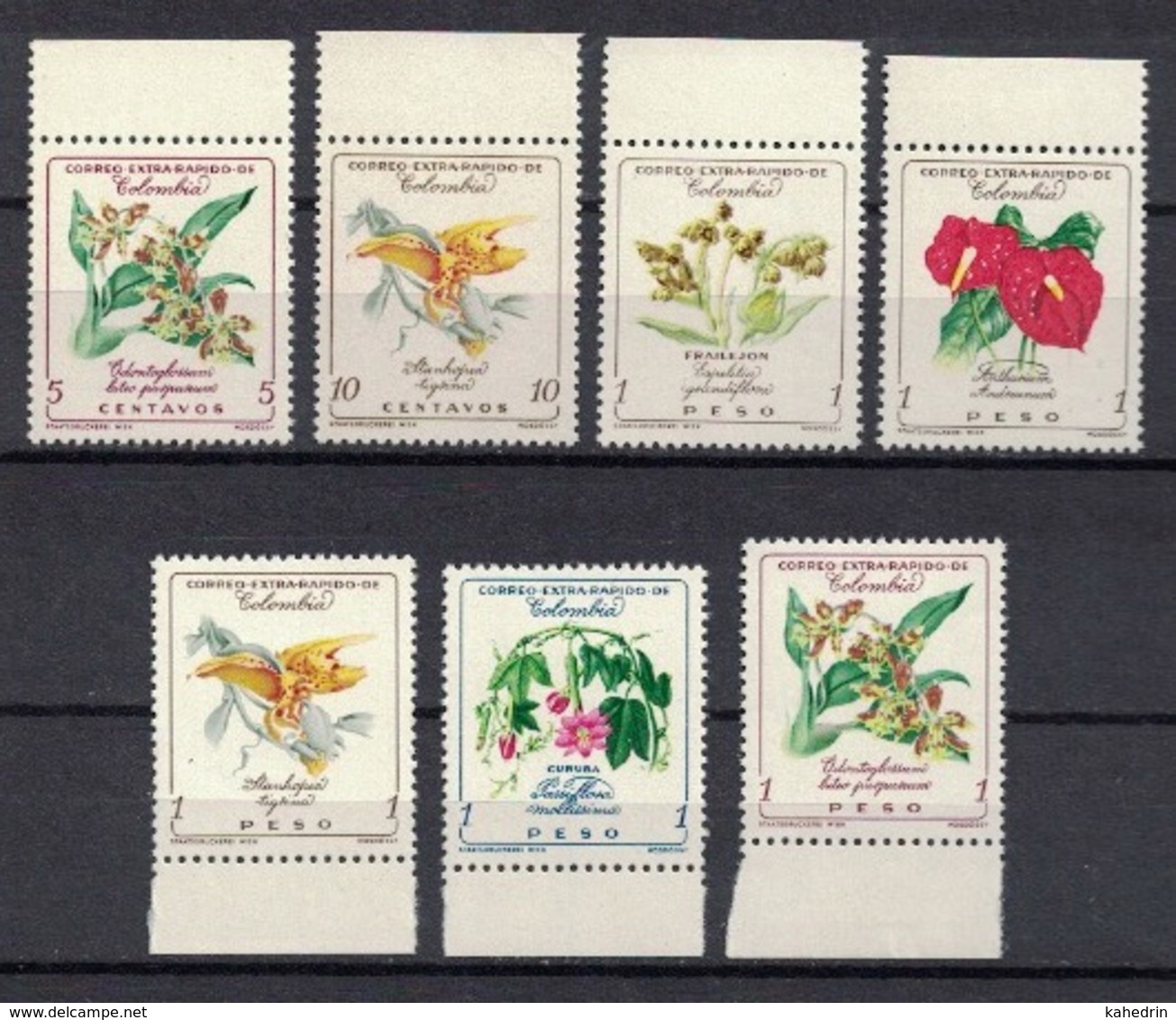 Columbia Colombia 1960, Flowers Blumen Bloemen Fleurs Flores Fiori Blomster Blommor **, MNH - Colombia