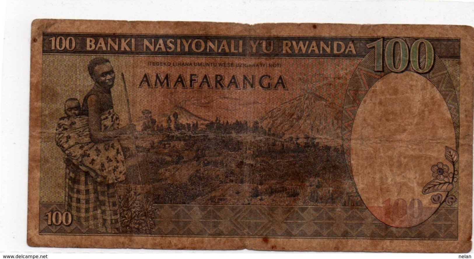 RWANDA 100 FRANCS 1989 P-19 - Rwanda