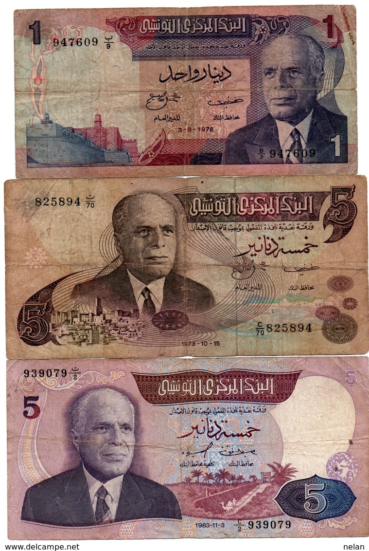 LOTTO TUNISIA 1,5 DINARS 1972,73,83- P-67,71,79 - Tunisia