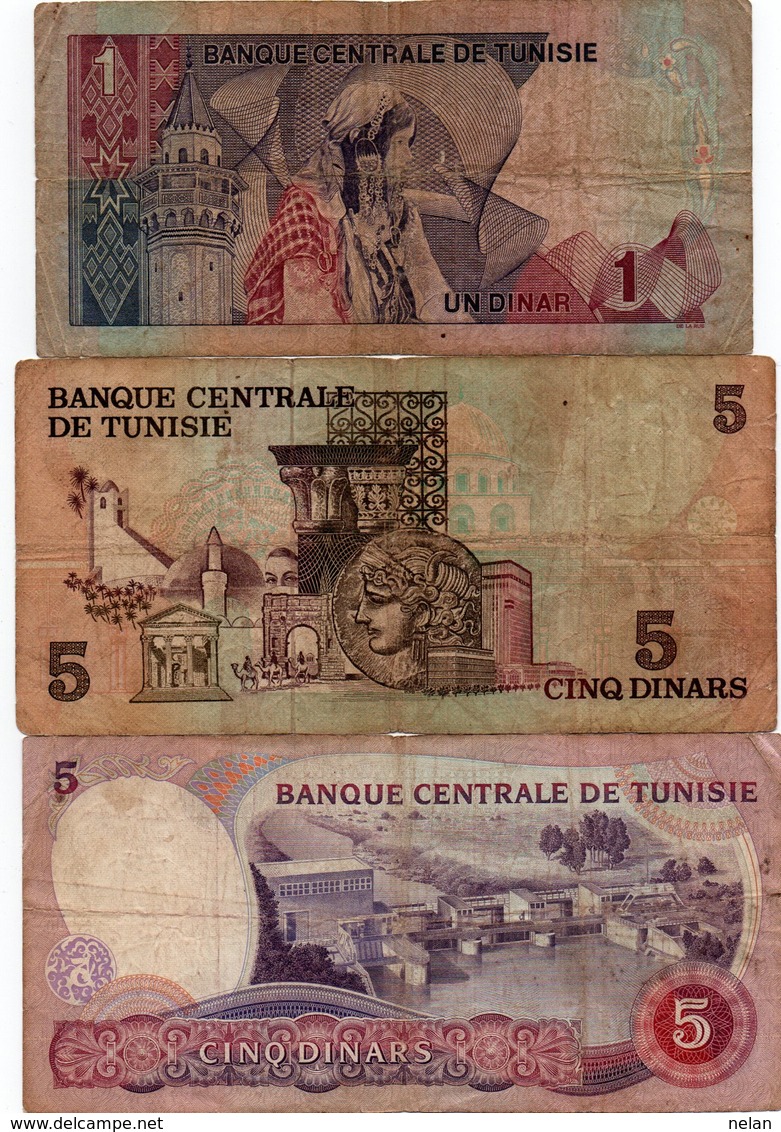 LOTTO TUNISIA 1,5 DINARS 1972,73,83- P-67,71,79 - Tunisia