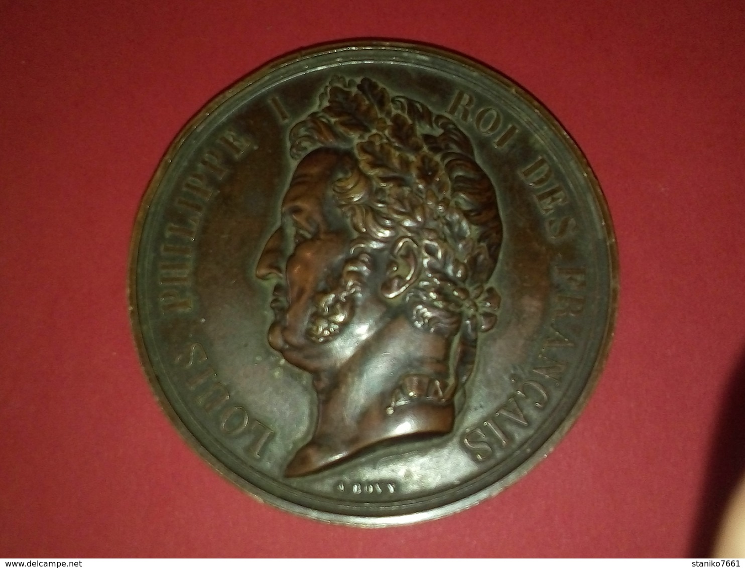 GROSSE ET RARE MÉDAILLE BRONZE LOUIS PHILIPPE I GISORS LOI DU 24 MARS 1841 Graveur A.BOVY  Dia.68 Mm  Gr Non Nettoyée - Royal / Of Nobility