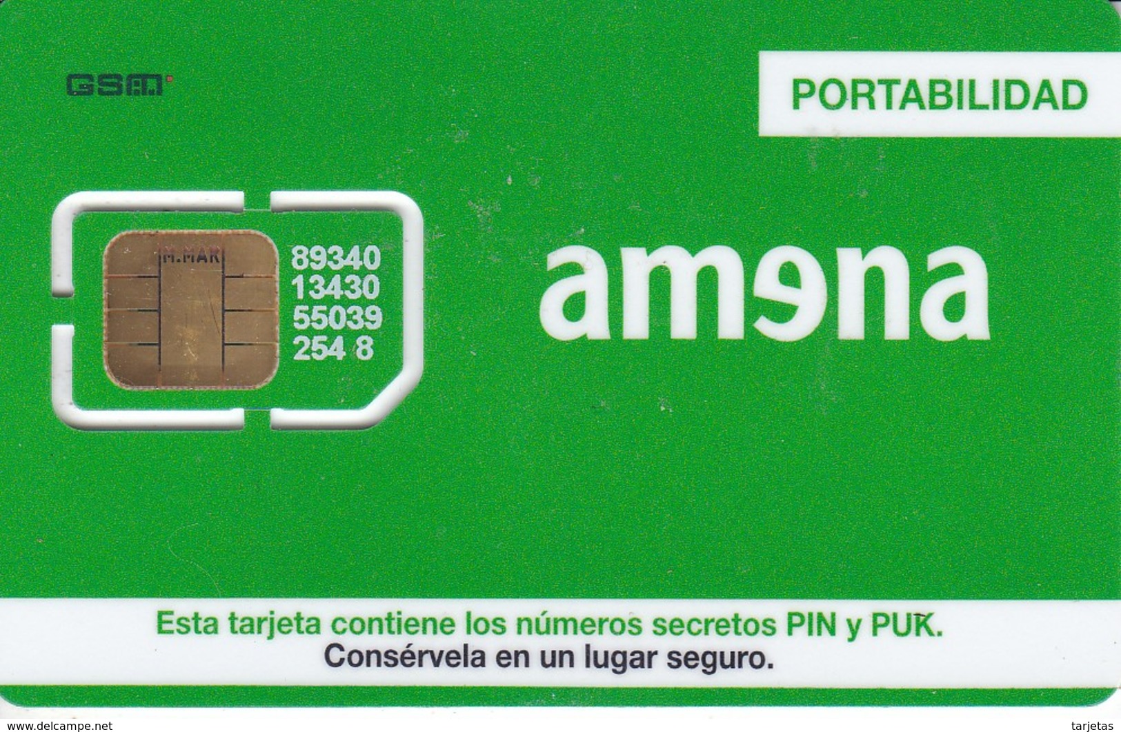 TARJETA GSM - SIM DE AMENA  PORTABILIDAD (NUEVA-MINT) MUY RARA - Amena - Retevision